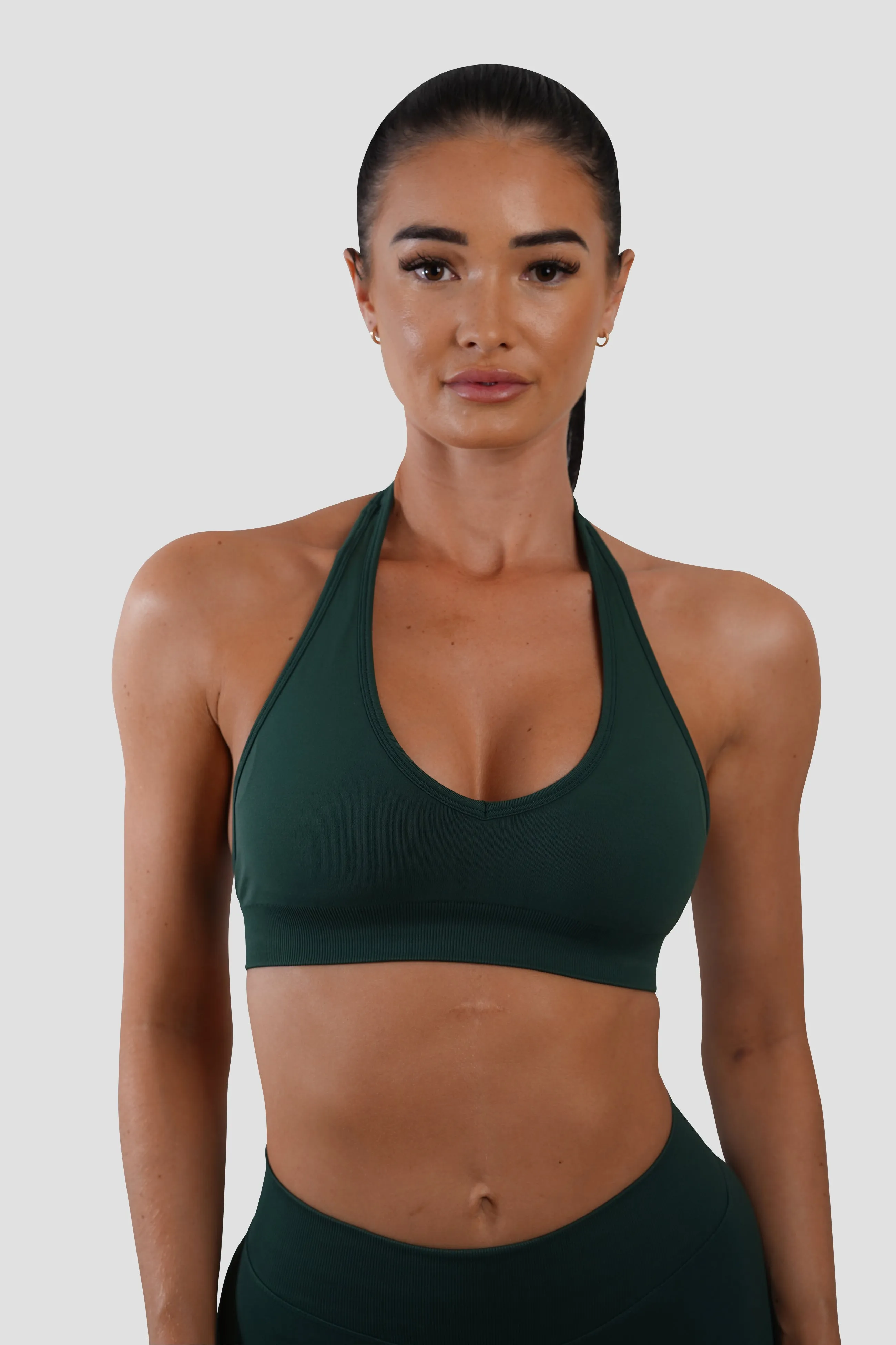 RECOIL HALTER CROP - FOREST GREEN