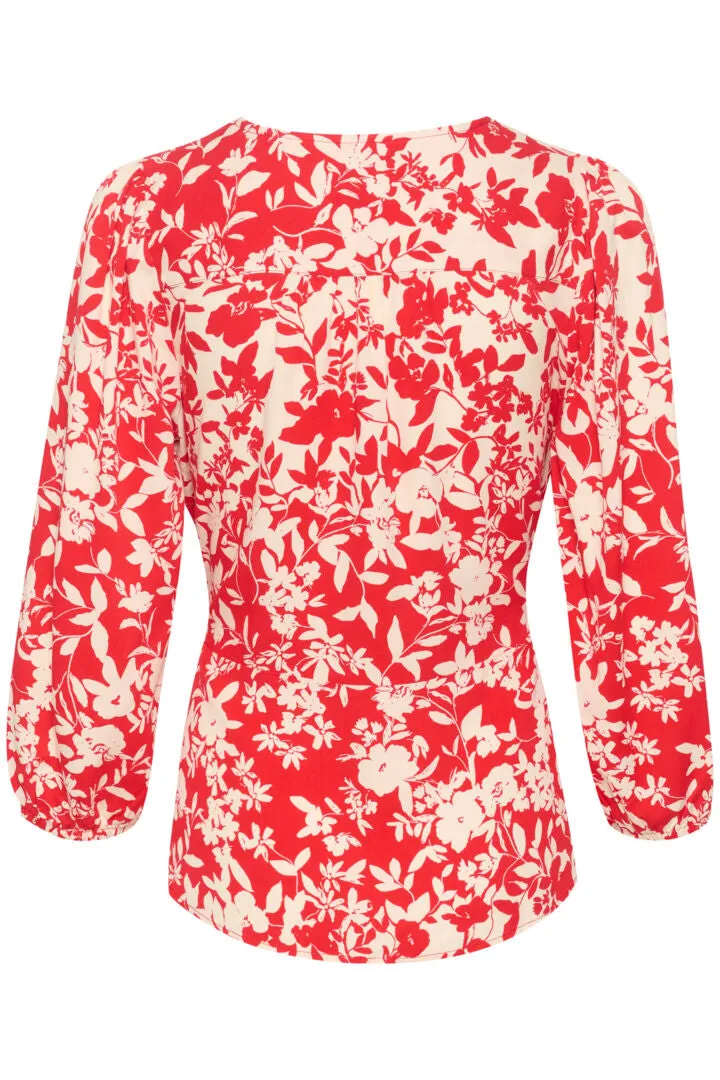 Red Floral Blouse