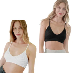 Ribbed V-Neck Bralette