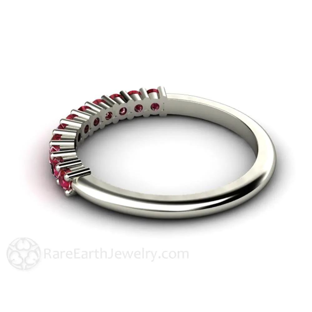 Ruby Band Anniversary or Wedding Ring Stacking Band July Birthstone