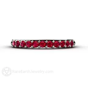 Ruby Band Anniversary or Wedding Ring Stacking Band July Birthstone