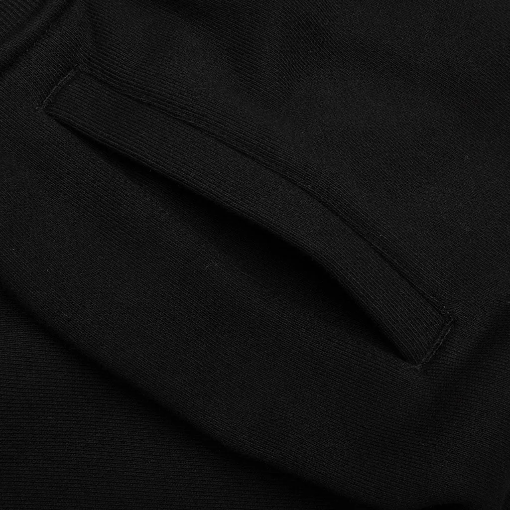 Script Embroidered Sweats - Black