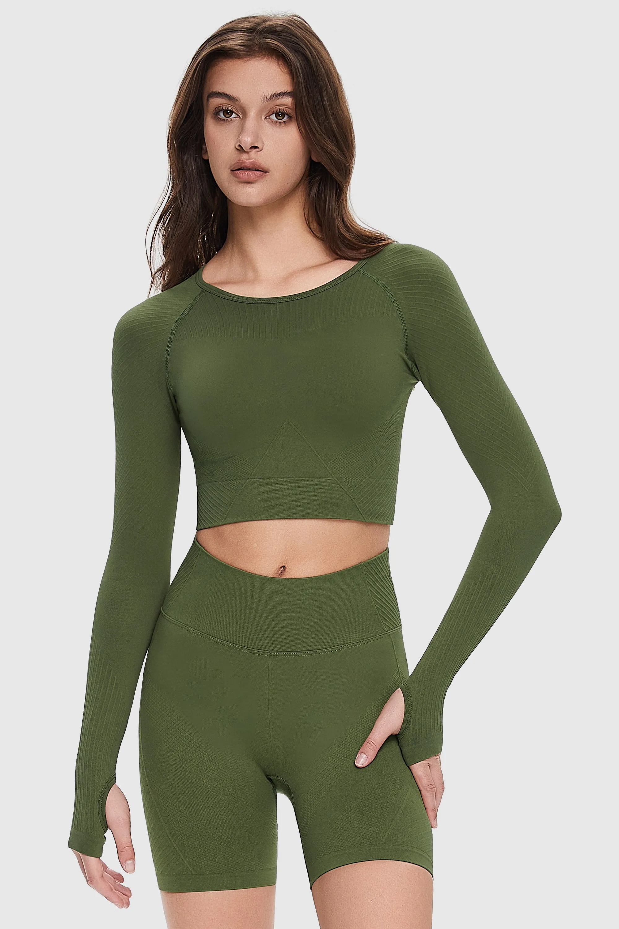 Seamless Crop Athletic Tops