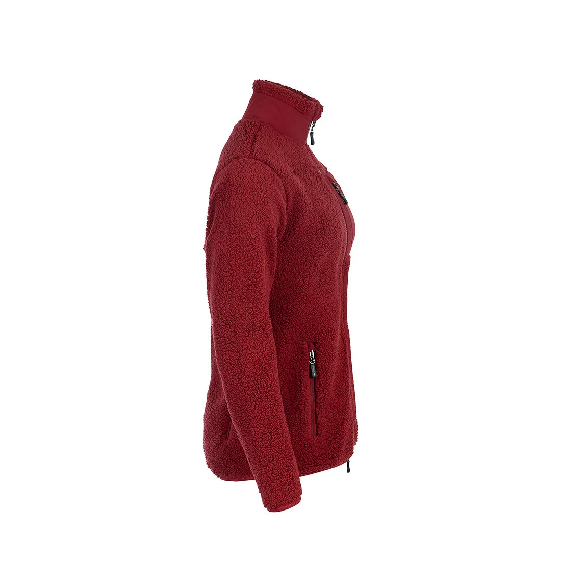 Sherpa Fleece Jacket for Women (Dark Red)