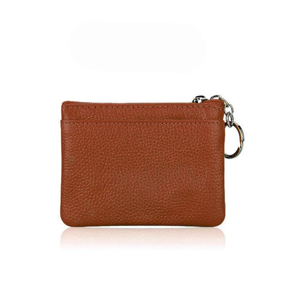 Small Leather 3 Zipper Coin Wallet