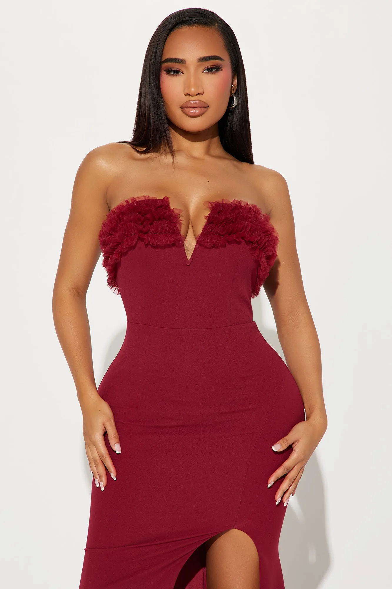 Smothered Crepe Maxi Dress - Wine