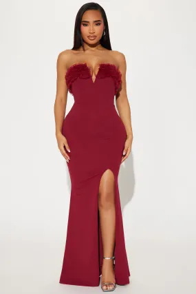 Smothered Crepe Maxi Dress - Wine