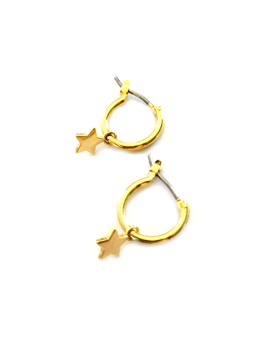 Star Charm Hoops