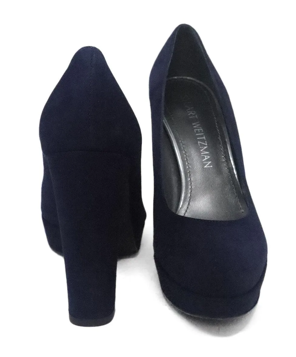 Stuart Weitzman Navy Suede Heels sz 6.5