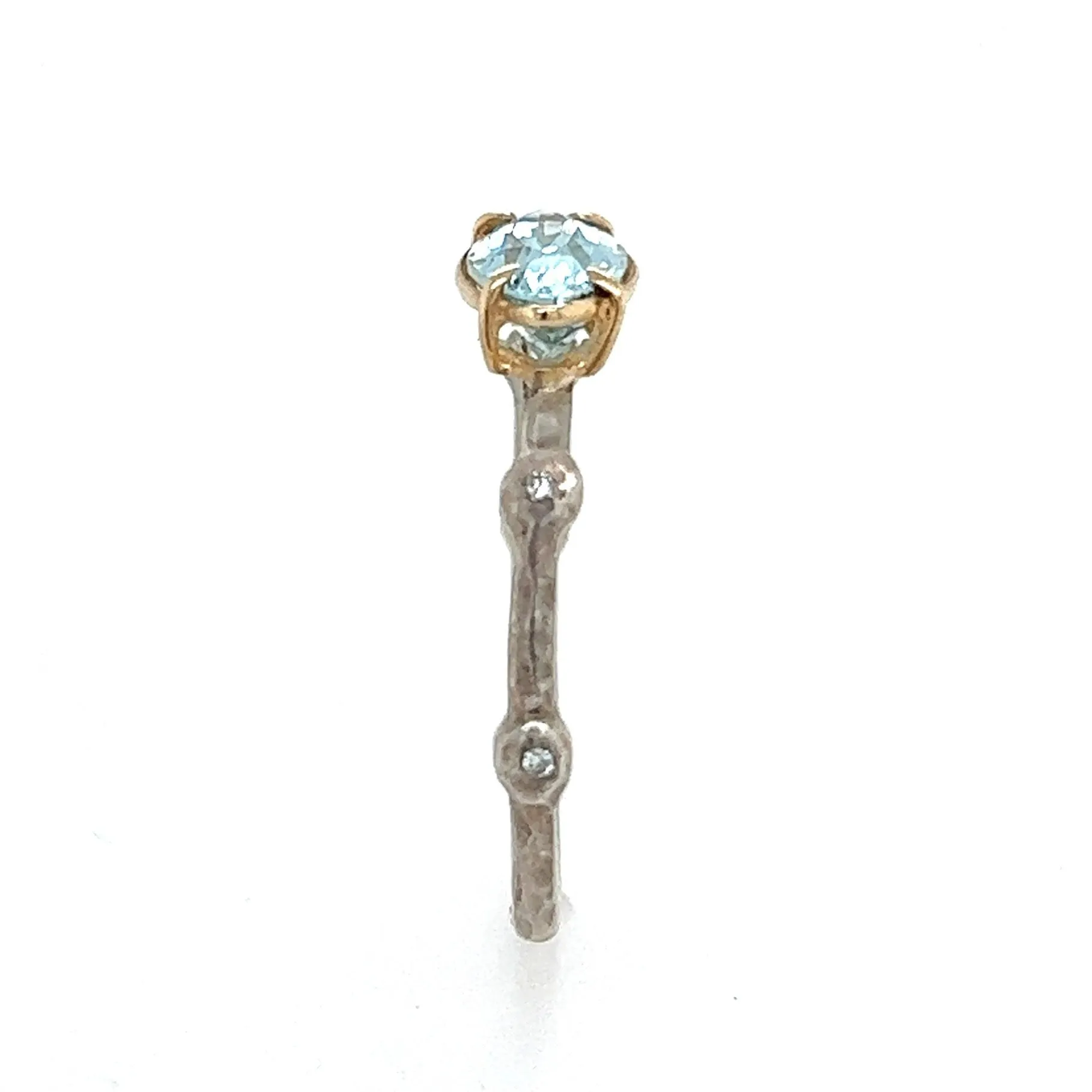 The Libby Marquise- Aquamarine, 14k yellow & sterling silver