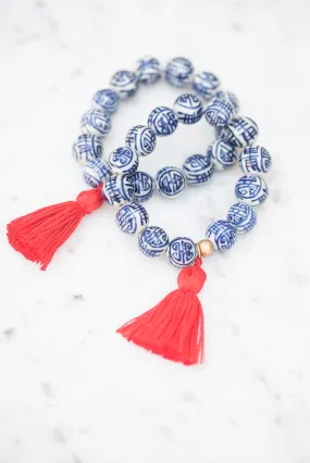 The Percy Tassel Bracelet in Red