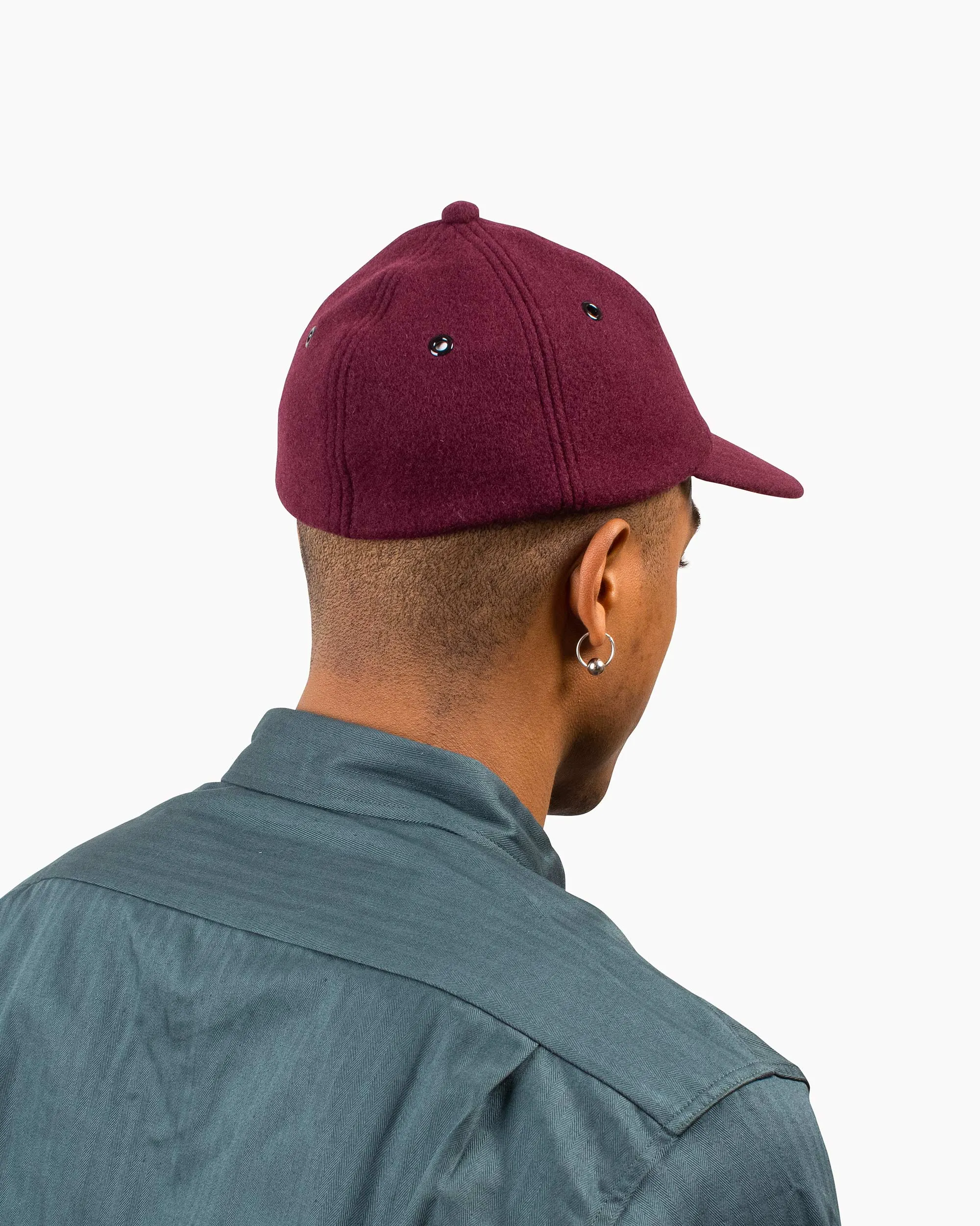 The Real McCoy's MA22105 Wool Baseball Cap Burgundy