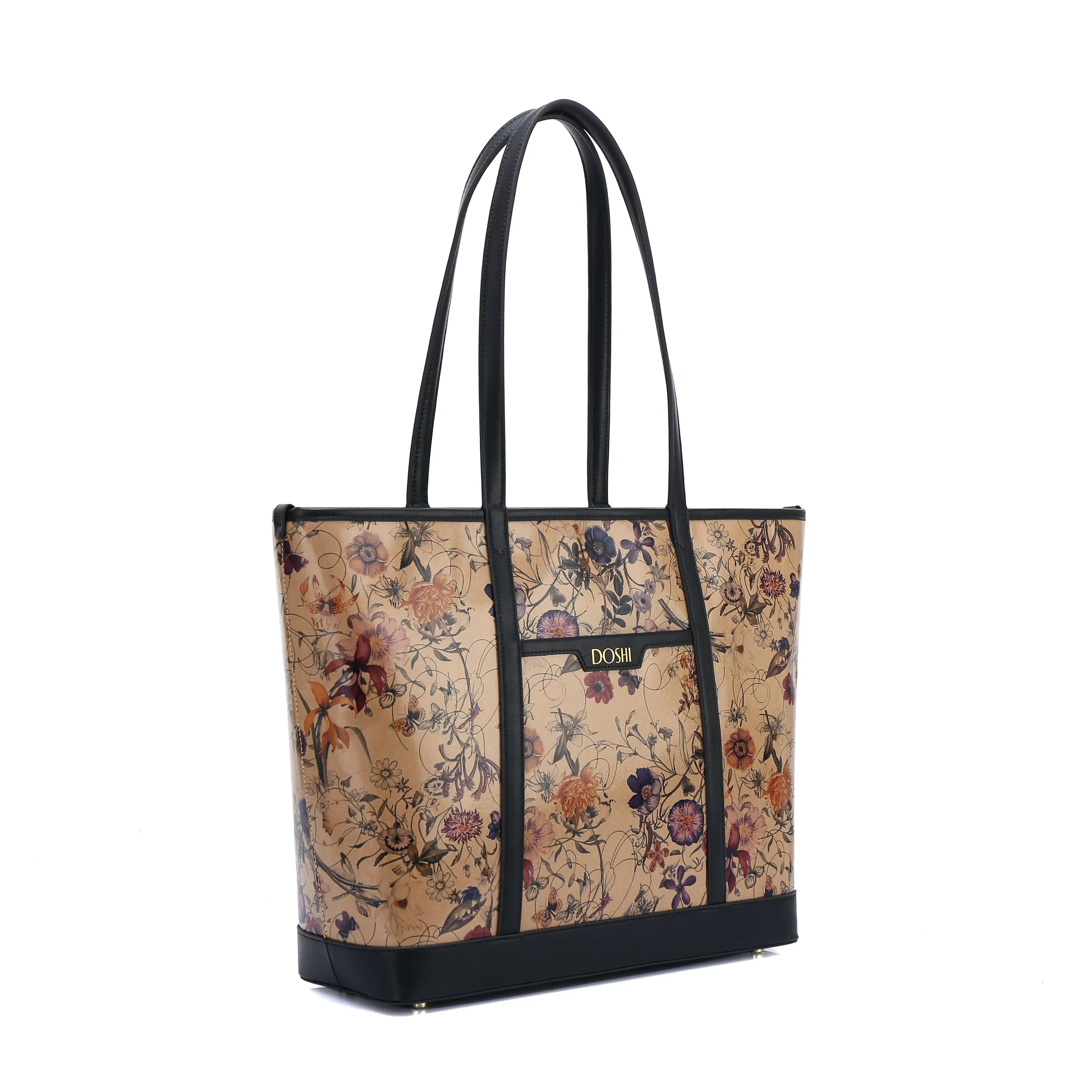 The Standard : Large Floral Kraft Paper Vegan Leather Tote