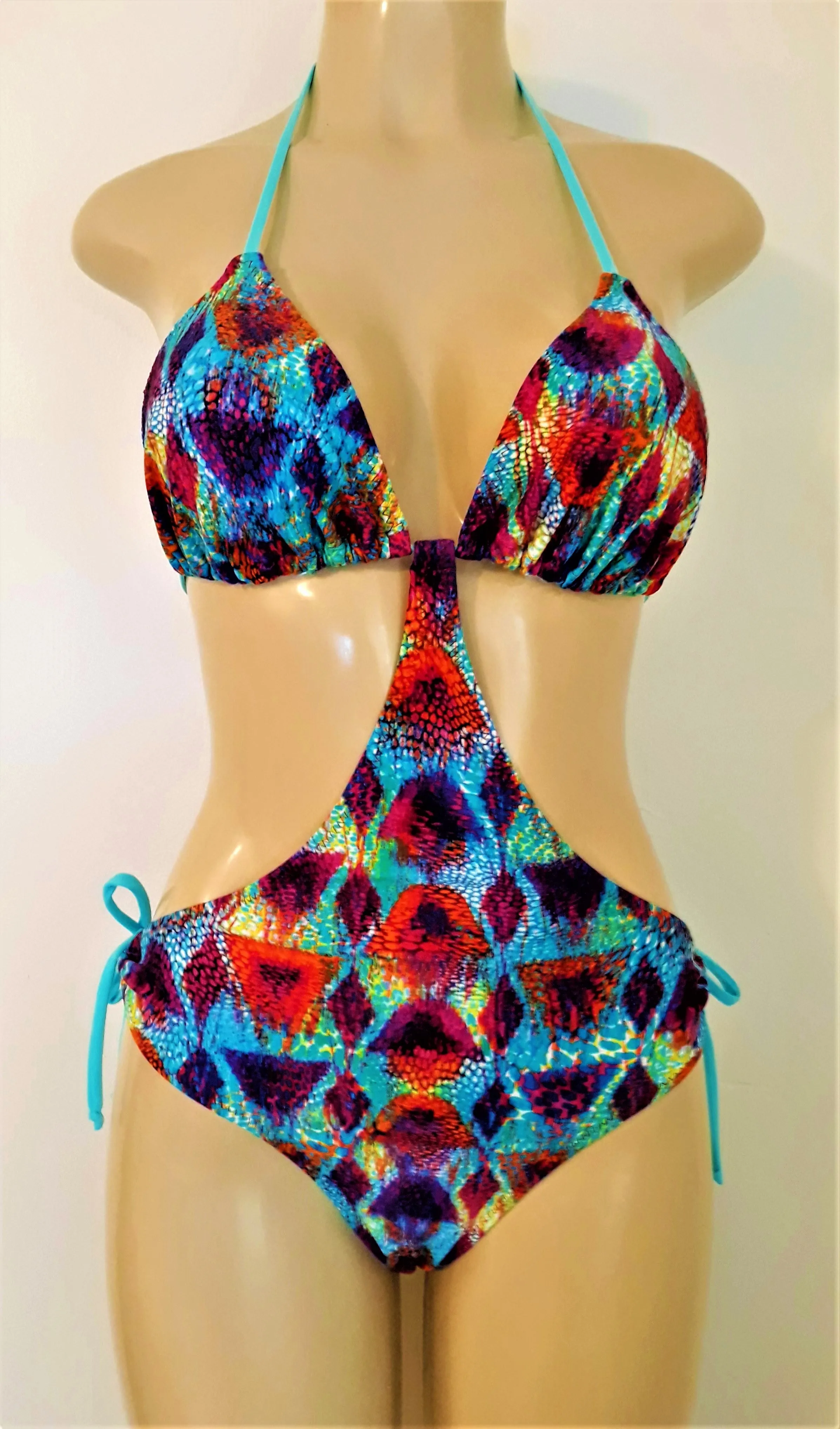 Triangle Tie Back Monokini Swimsuit