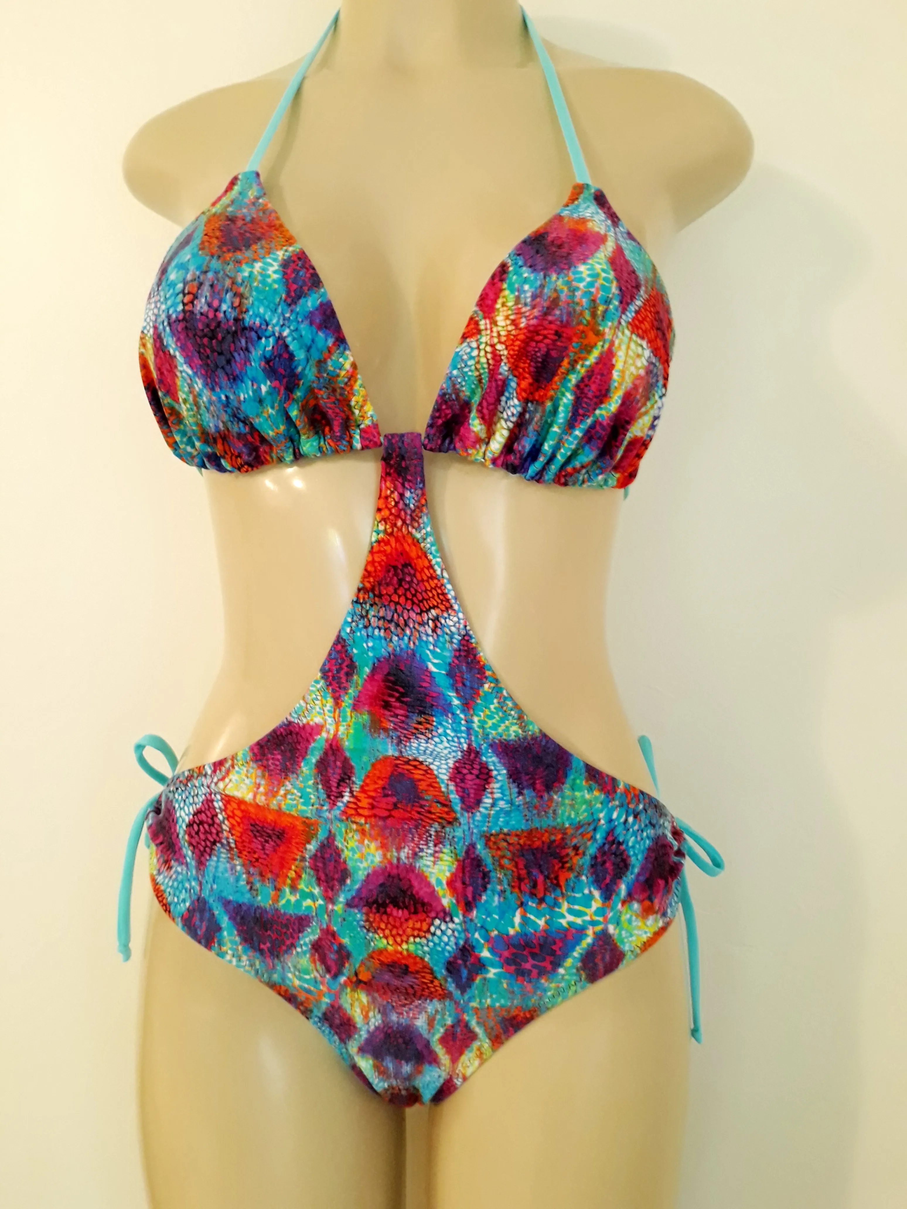 Triangle Tie Back Monokini Swimsuit