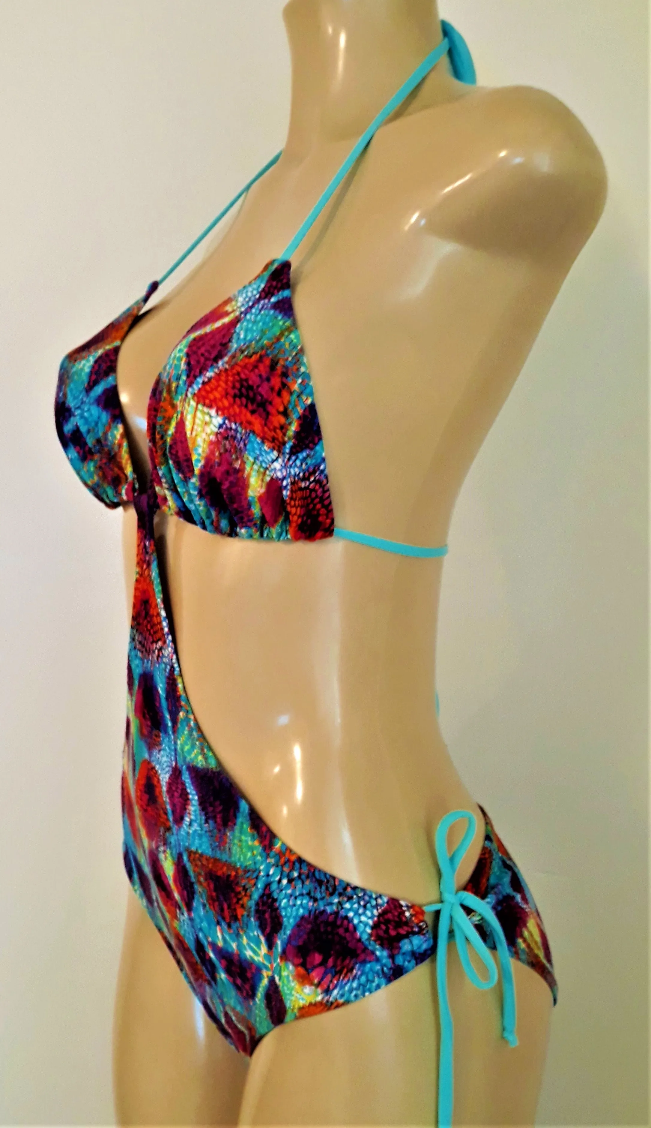 Triangle Tie Back Monokini Swimsuit