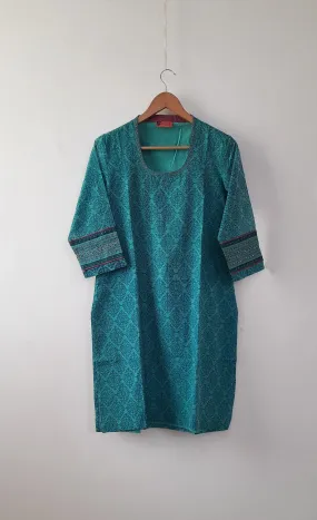 Turquoise Classic Chanderi Kurta