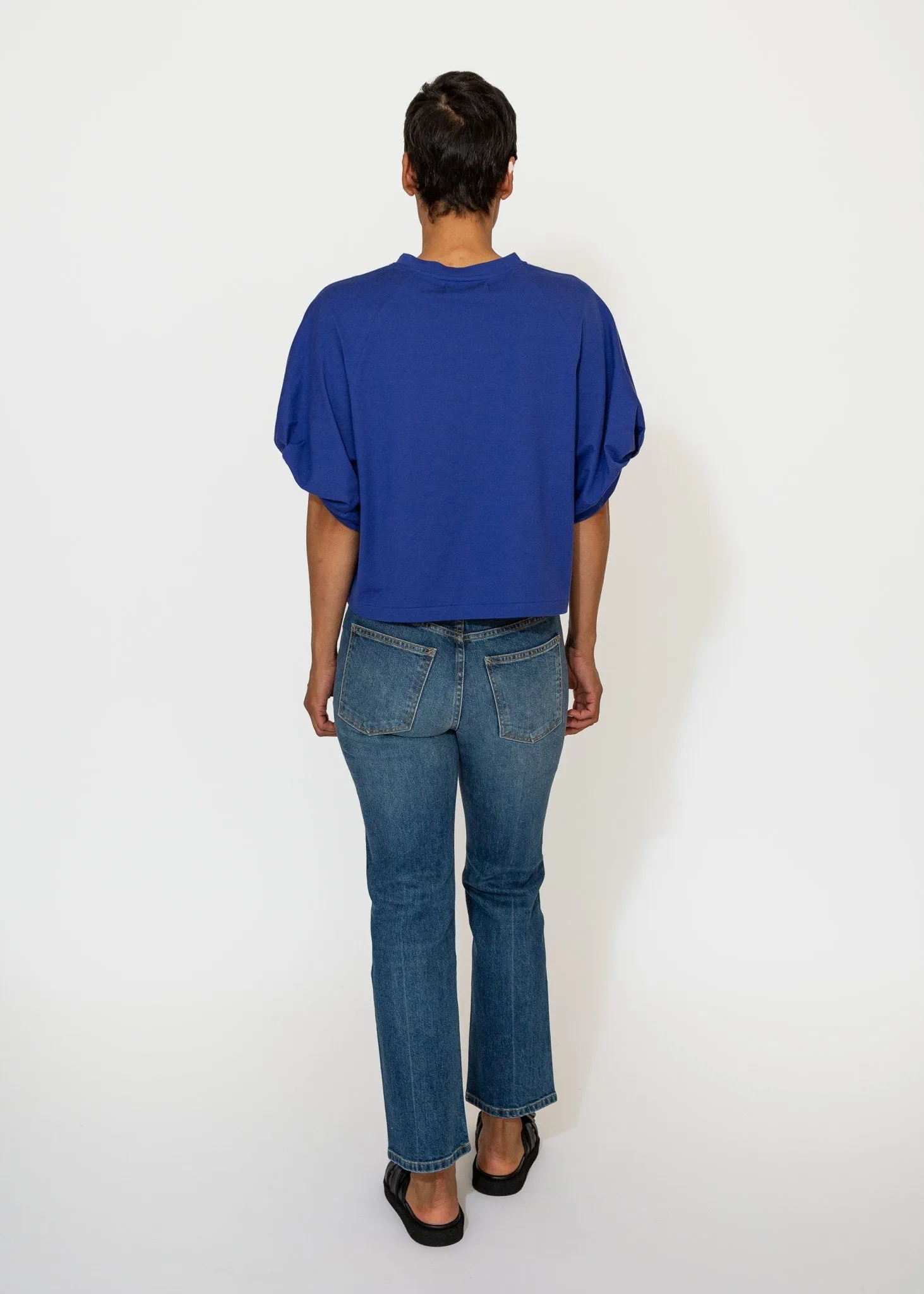 Twisted Sleeve Tee in Ultramarine