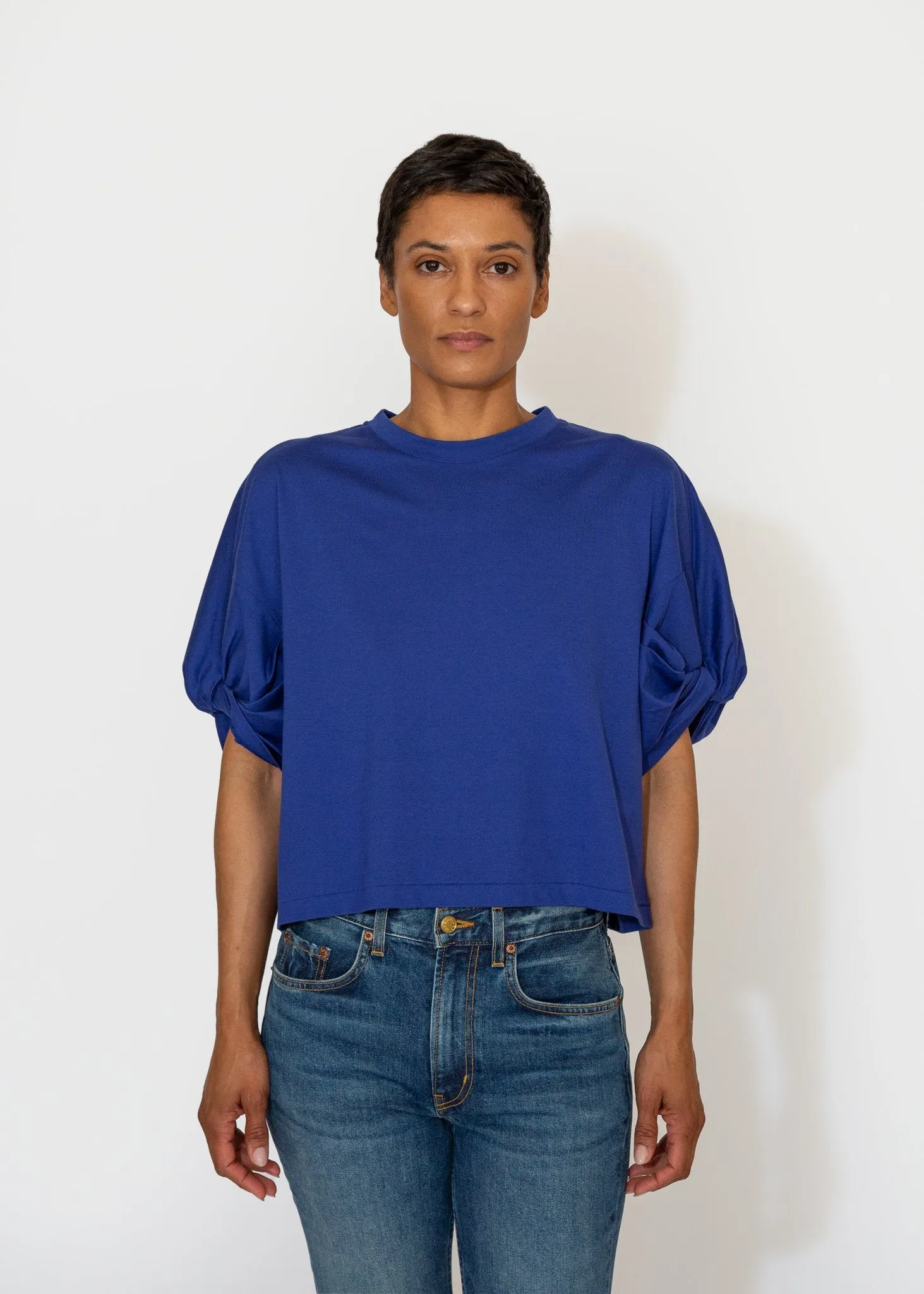 Twisted Sleeve Tee in Ultramarine