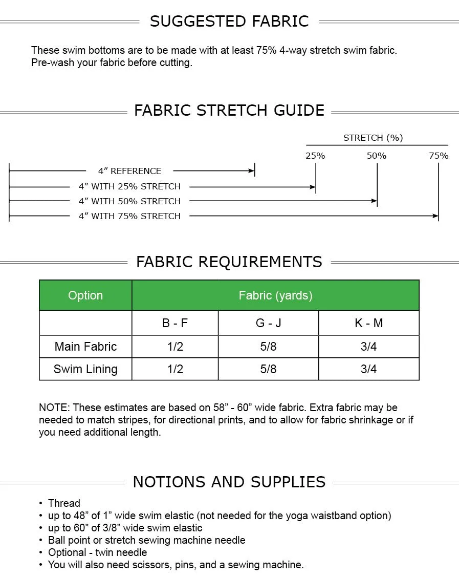 Waimea Swim Bottoms PDF Sewing Pattern