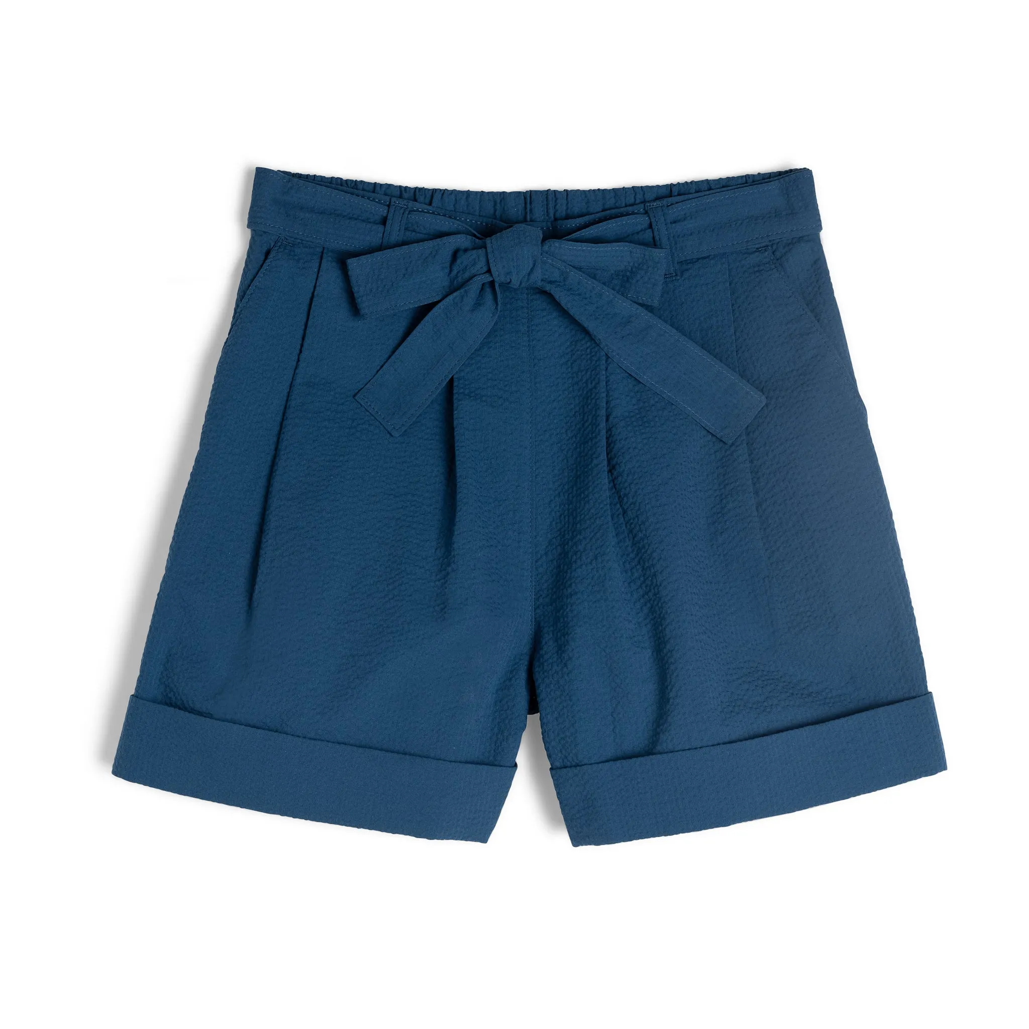 Wide Cuffed Short - Seersucker 40s - Blue