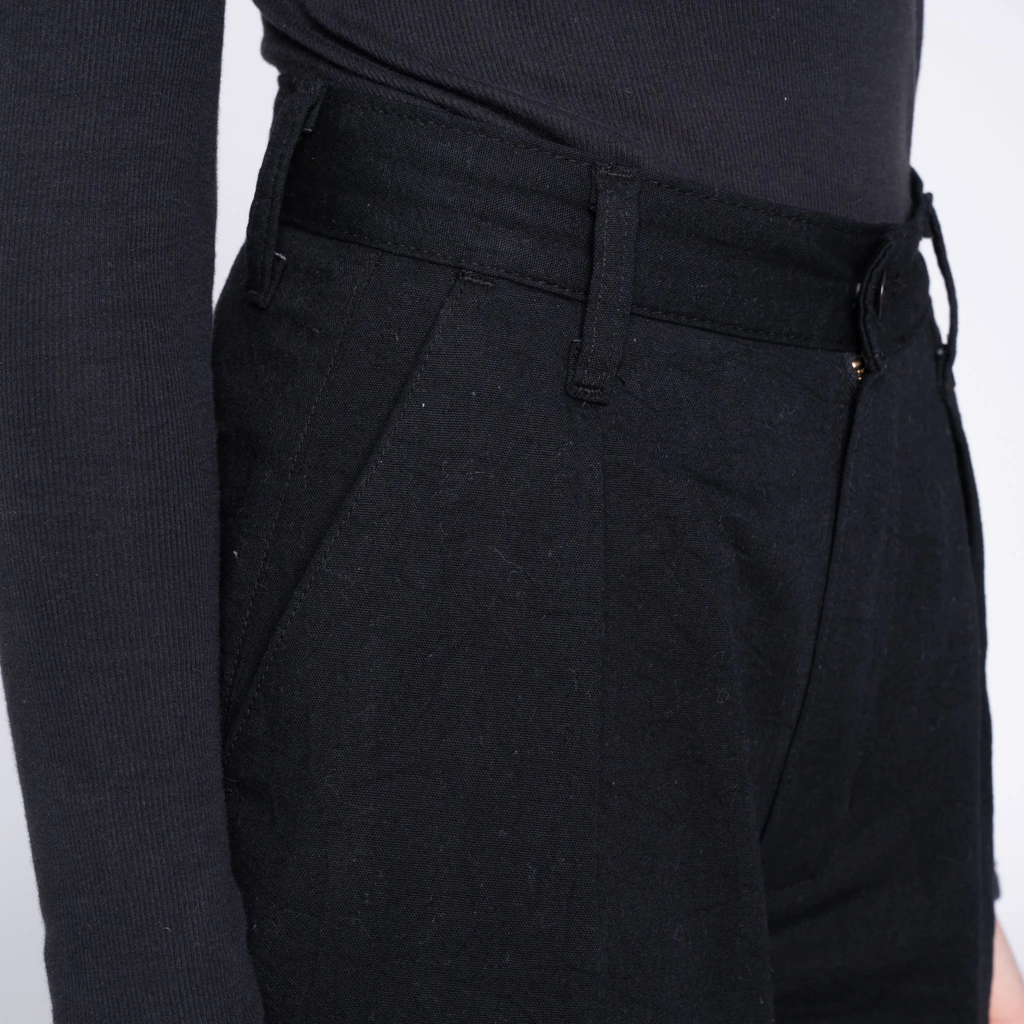 Wide Leg Trouser  - Rinsed Oxford - Black