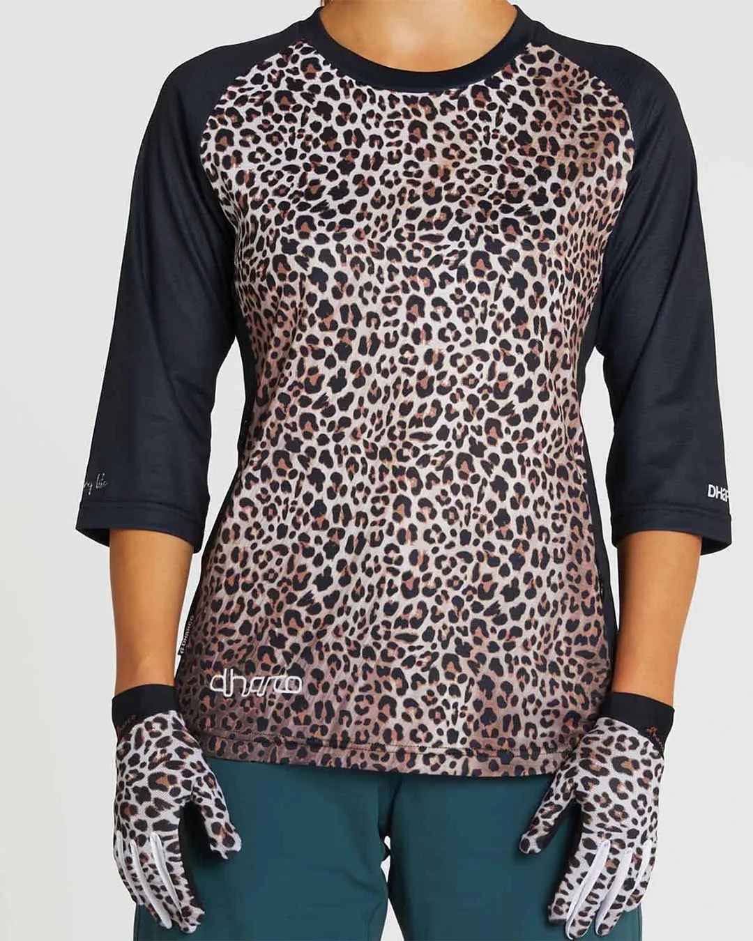 Womens 3/4 Sleeve Jersey | Leopard