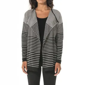 Womens Causal Stripe Front Open Sweater Cardigan Blouse