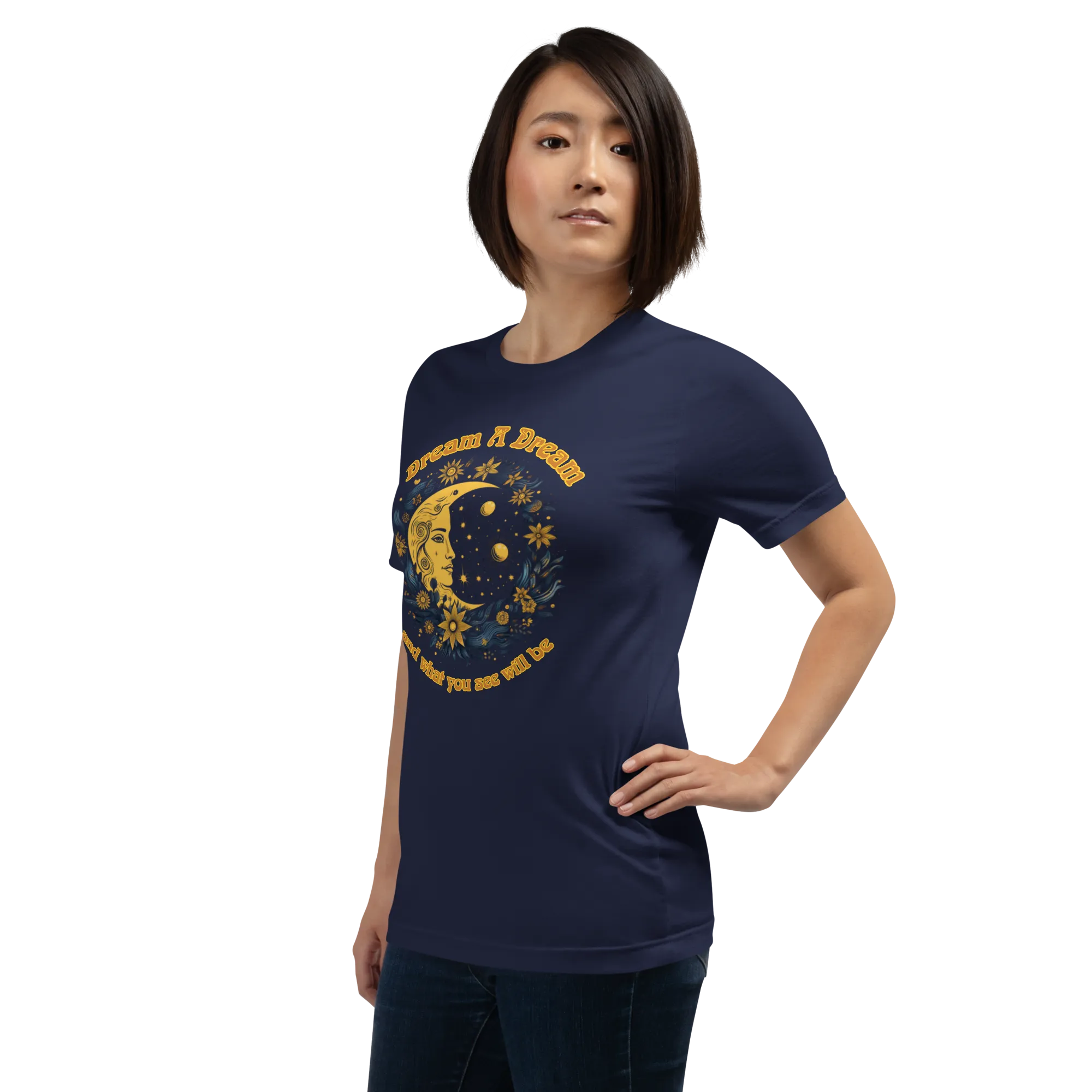 Women's Dream A Dream Navy Blue Graphic T-Shirt