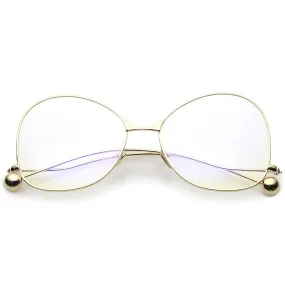 Women's Vintage Oversize Butterfly Clear Lens Glasses