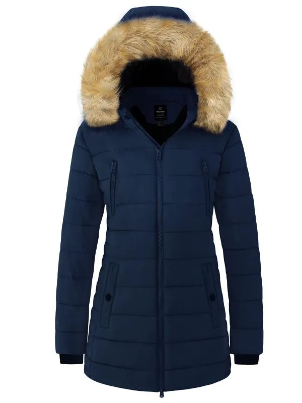 Women's Winter Coat Puffer Coats with Removable Faux Fur Hood Acadia 27