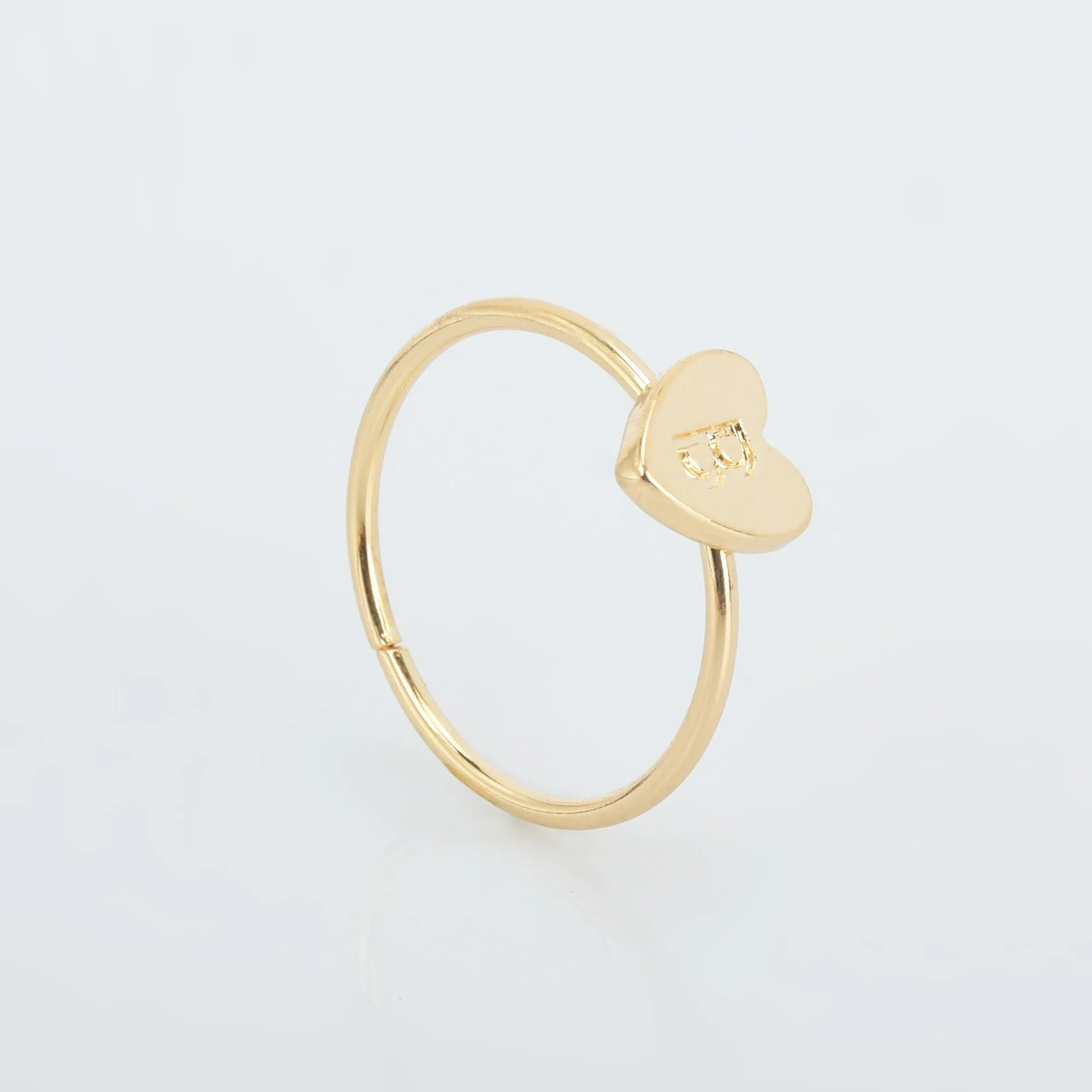 Zinc alloy Adjustable Dainty Initial Ring Personalized Heart Ring Letter Ring golden plated Mother's Day Gift 1pcs 102875