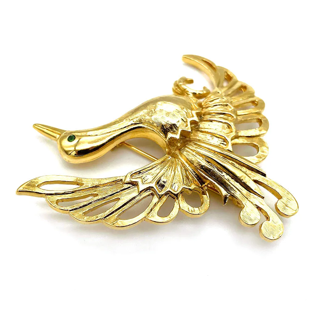 【フランス輸入】ヴィンテージ SPHINX ゴールド フェニックス ブローチ/Vintage SPHINX Gold Phoenix Brooch